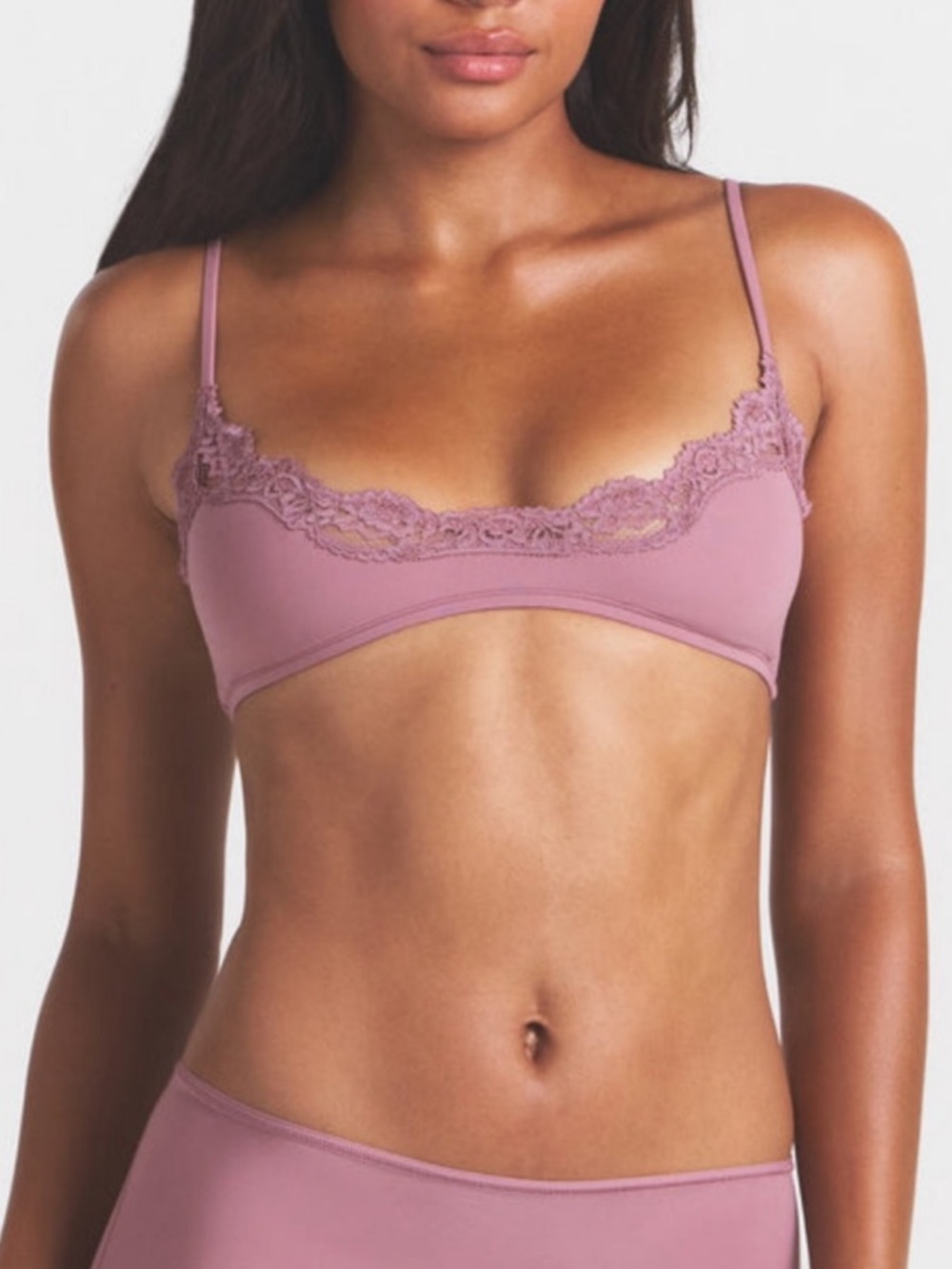 SKIMS Fits Everybody Lace Scoop Bralette Mauve size XS
